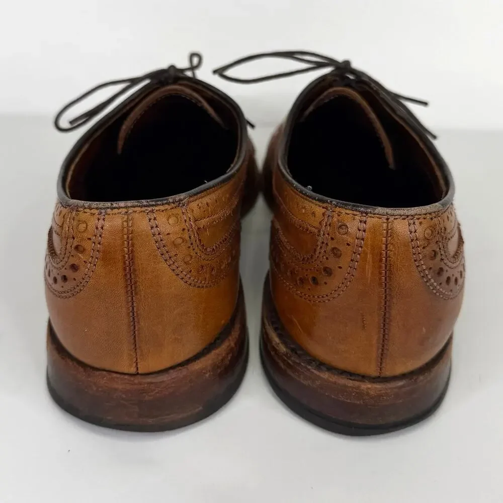 Allen Edmonds Cap Toe Siena Medallion Oxford Brogue Shoes Mens 9 Brown Leather